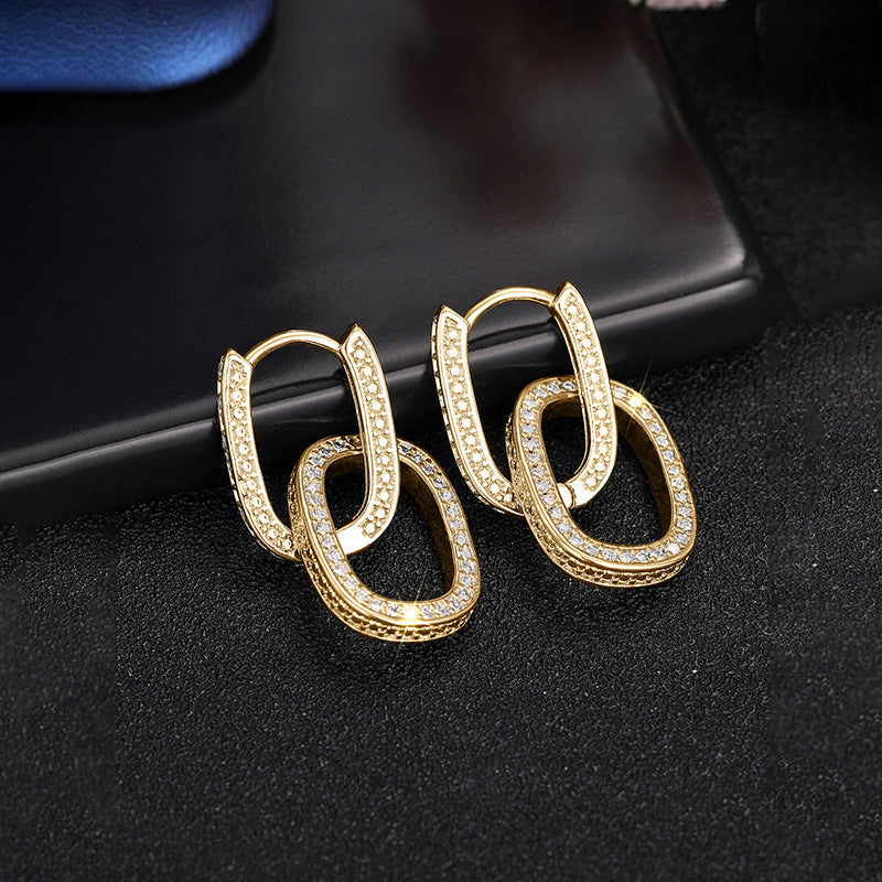 Design Sense Earrings Female Personality Buckle