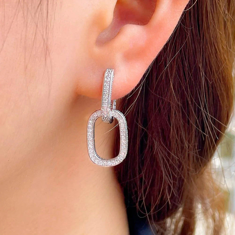 Design Sense Earrings Female Personality Buckle