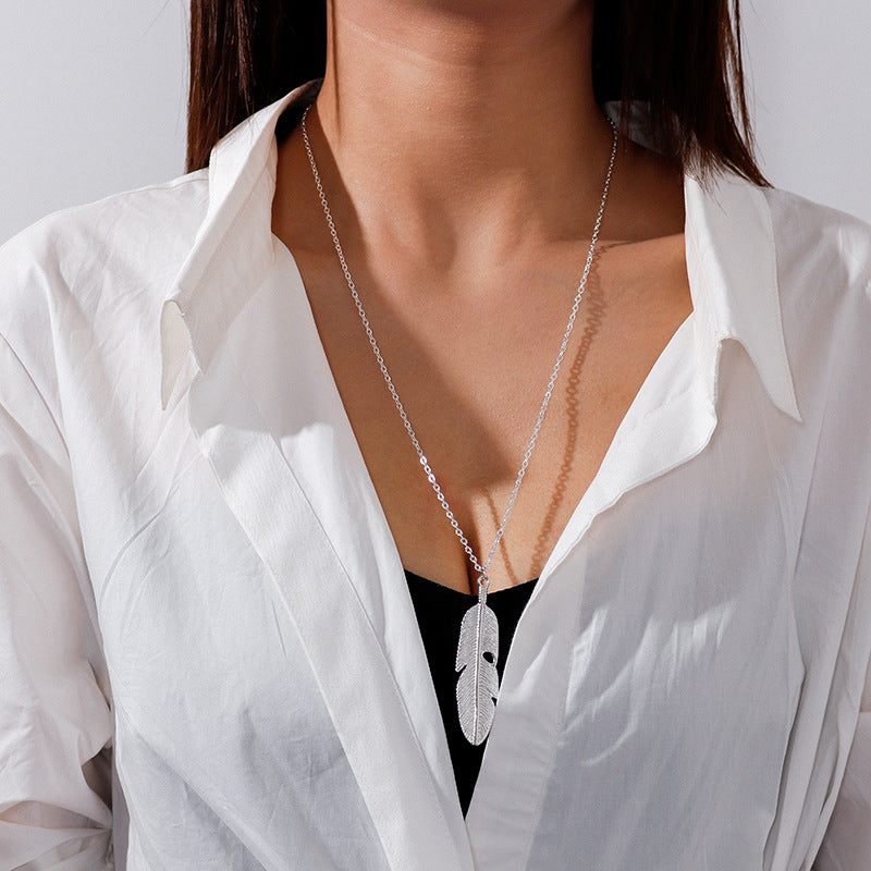 Retro Feather Tassel Necklace For Women