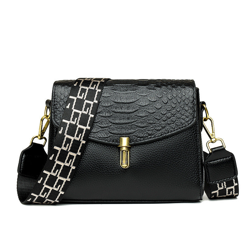 Women's Fashion Simple Top Layer Cowhide Single Shoulder Messenger Bag