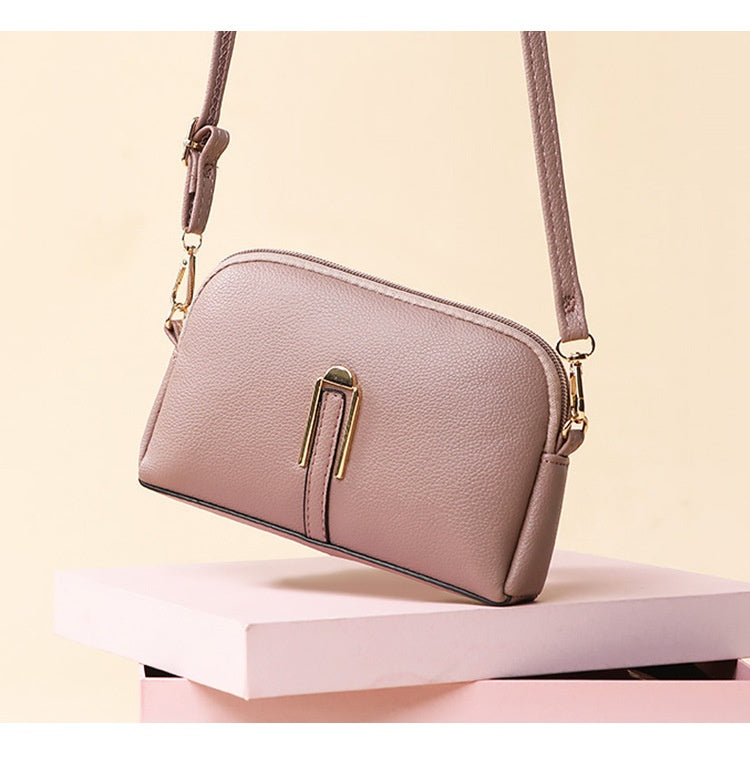 Minimalist Leather Shoulder Bag – Women's Everyday Small Crossbody Purse