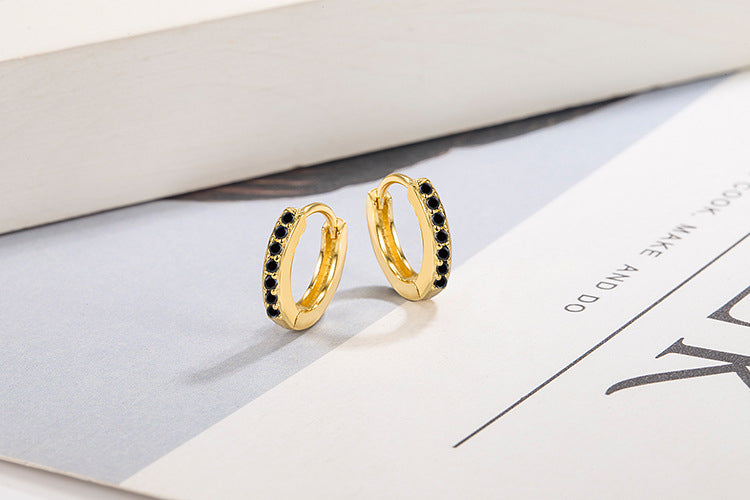 European And American Cold Circle Color Zircon Earrings