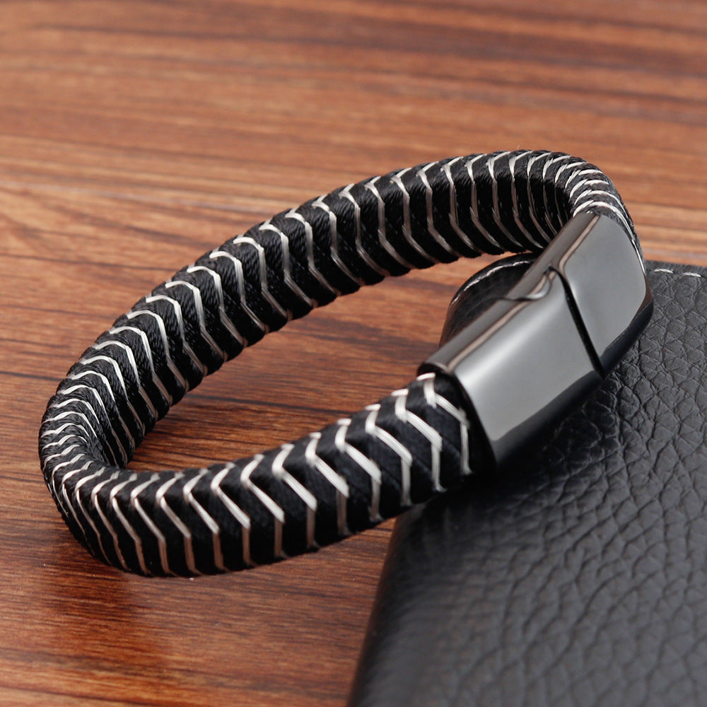 Men's Charm Titanium Steel Wire Bracelet Magnet Socket Bracelet