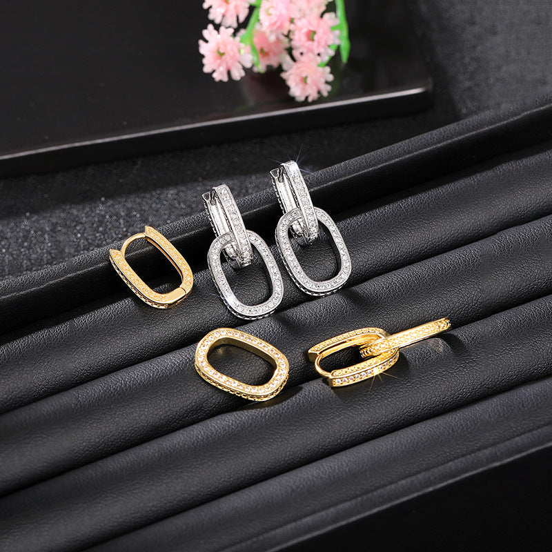 Design Sense Earrings Female Personality Buckle