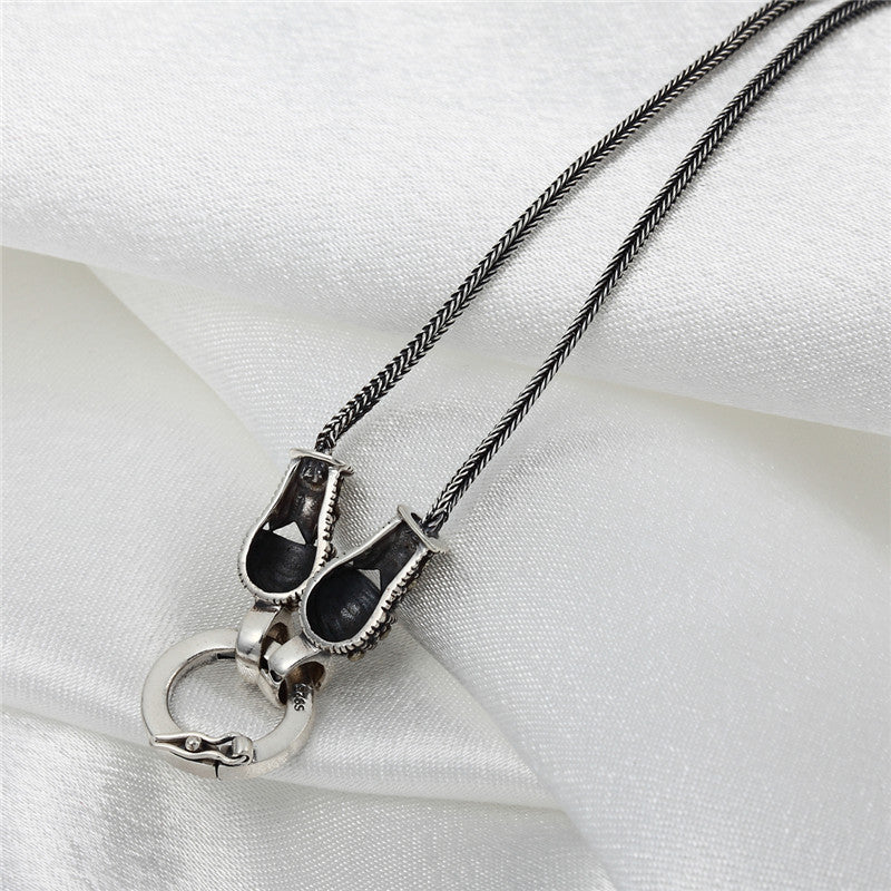 Long Baolong Jewelry S925 Silver Personality Wild European And American Retro Fashion Universal Sweater Chain Female New Pendant With Chain