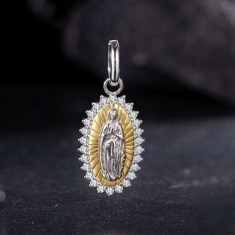 Original S925 Sterling Silver Virgin Mary Pendant Ornaments Accessories Cross - border Fashion Mother Love Diy Beaded - MONTIRES