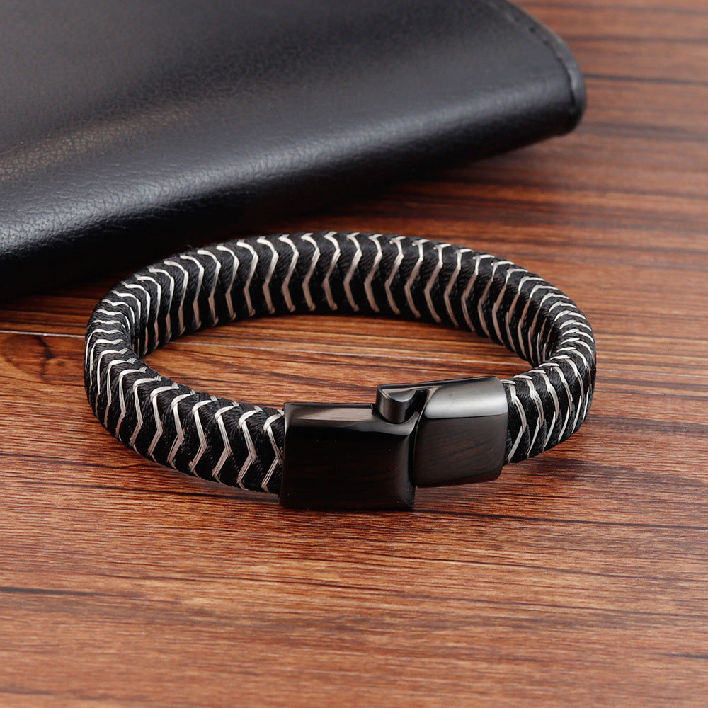 Men's Charm Titanium Steel Wire Bracelet Magnet Socket Bracelet