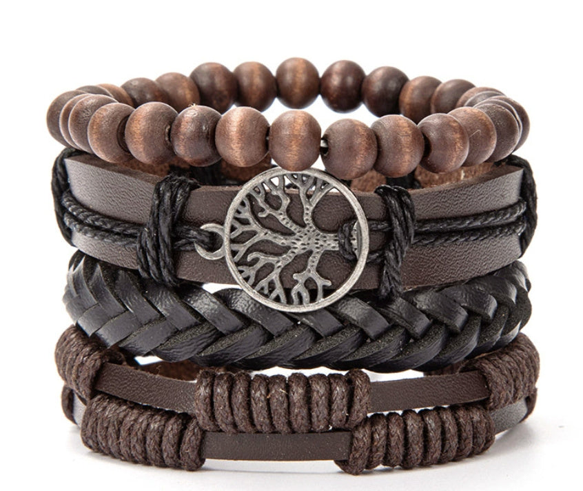 Leather Bracelet Retro Bracelet Beaded Woven Multi-layer