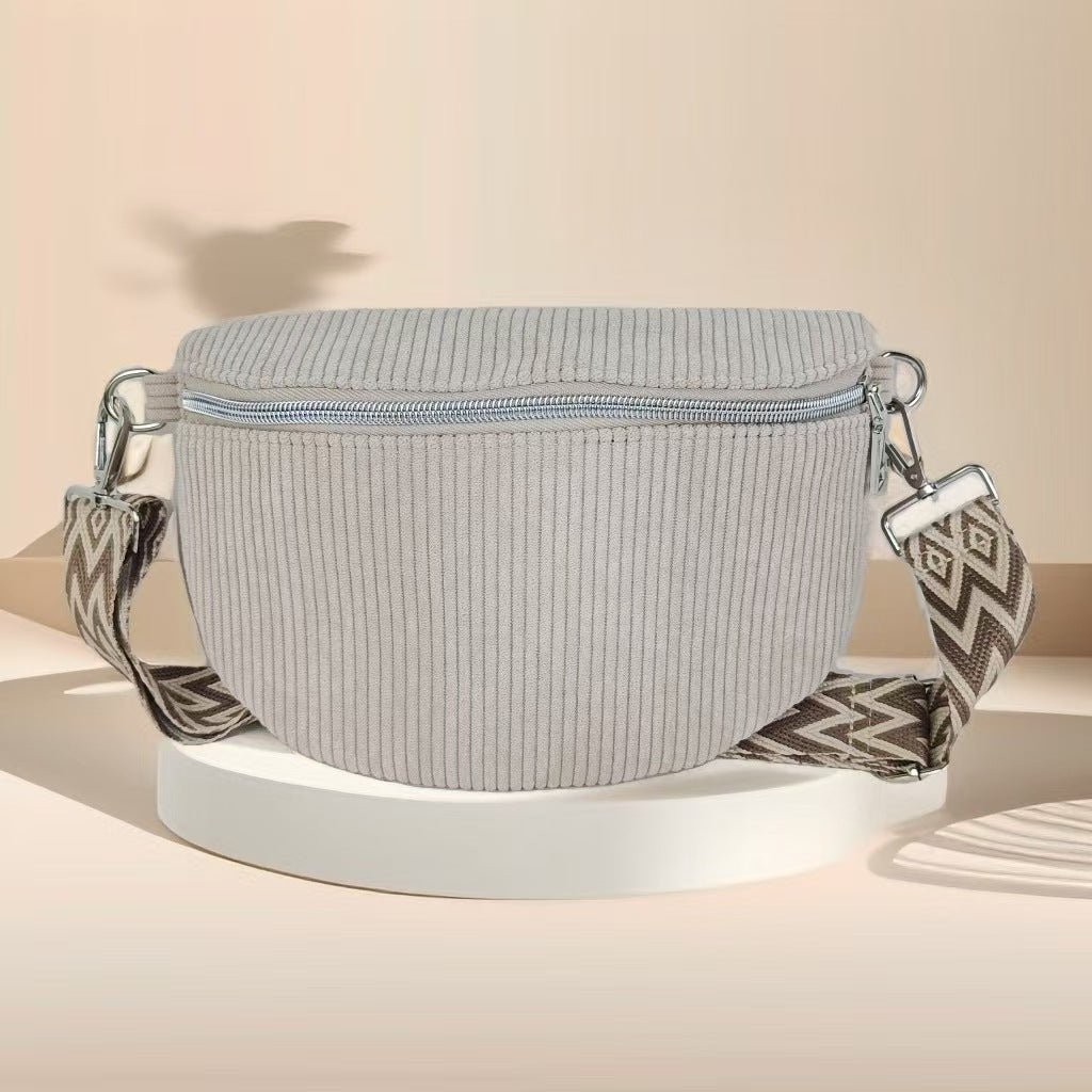 Large Capacity Female Shell Corduroy Shoulder Bag - MONTIRES