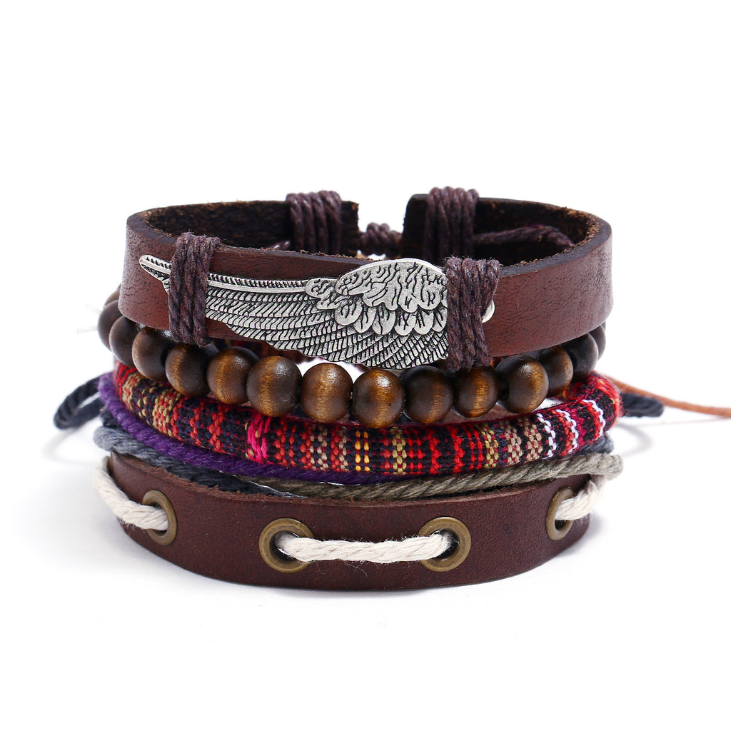 Leather Bracelet Retro Bracelet Beaded Woven Multi-layer