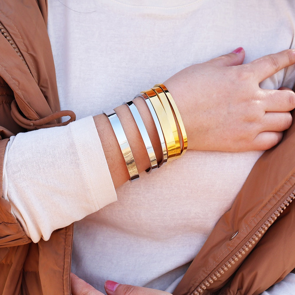 Stainless Steel Gold Plating Mirror Polishing Personality Ladies' Bracelet