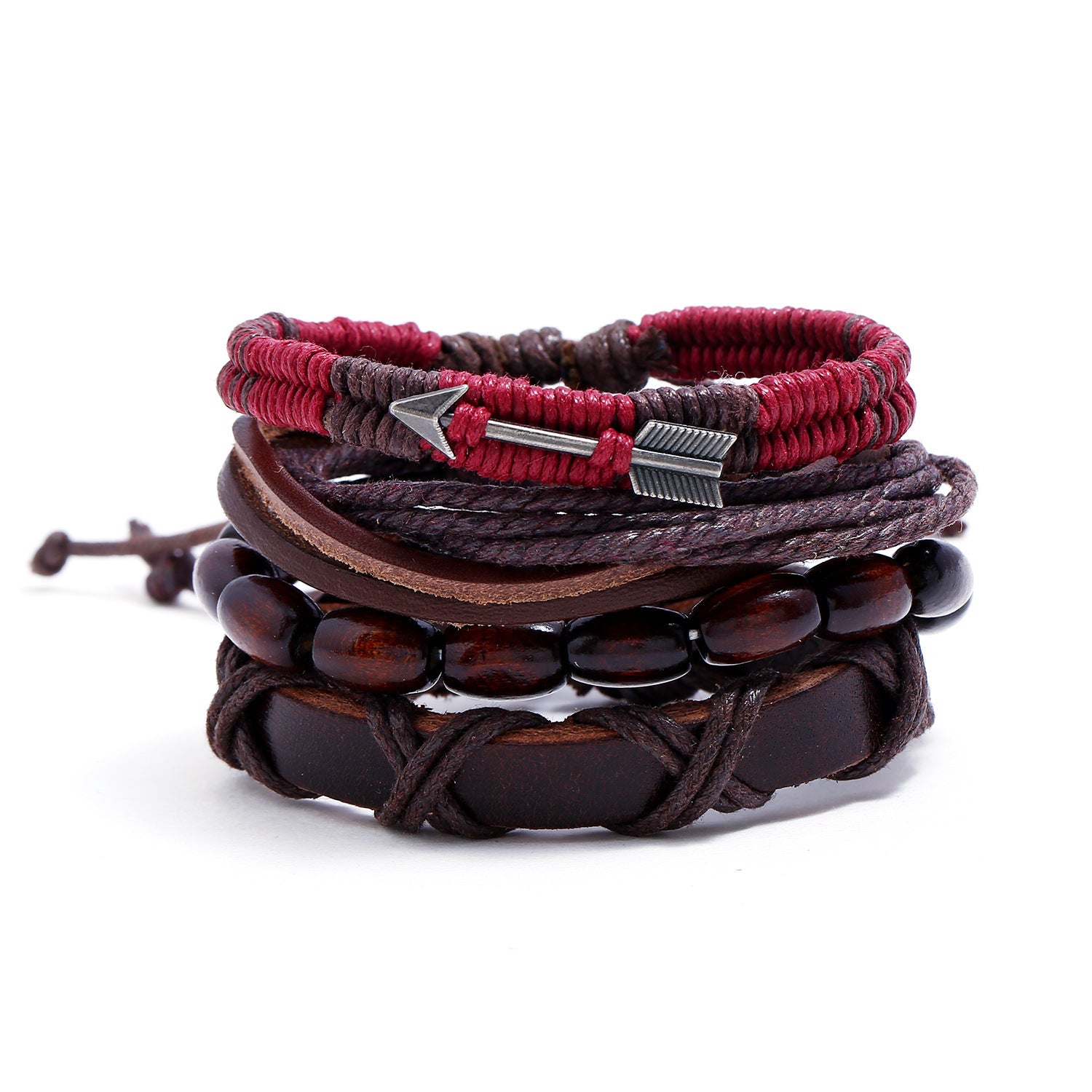 Leather Bracelet Retro Bracelet Beaded Woven Multi-layer