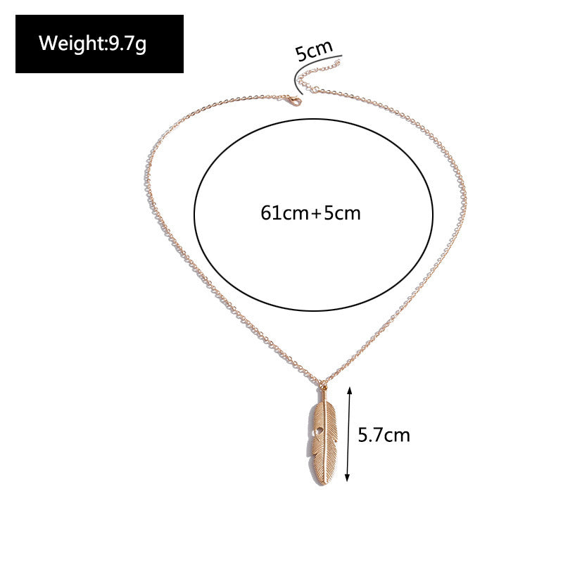 Retro Feather Tassel Necklace For Women