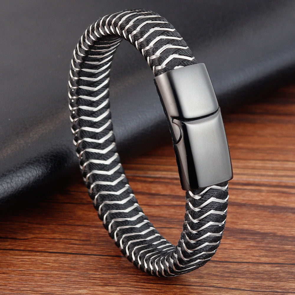 Men's Charm Titanium Steel Wire Bracelet Magnet Socket Bracelet