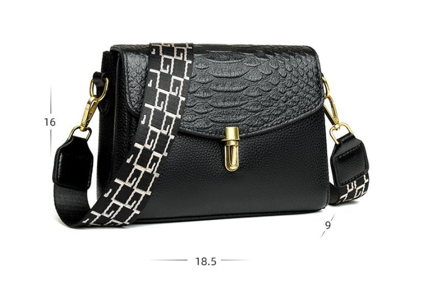 Women's Fashion Simple Top Layer Cowhide Single Shoulder Messenger Bag