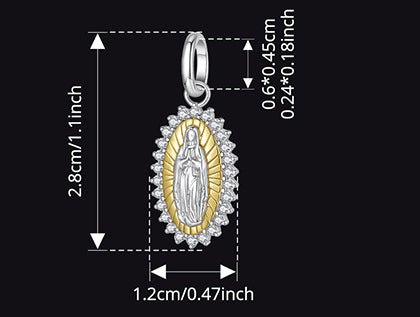 Original S925 Sterling Silver Virgin Mary Pendant Ornaments Accessories Cross - border Fashion Mother Love Diy Beaded - MONTIRES