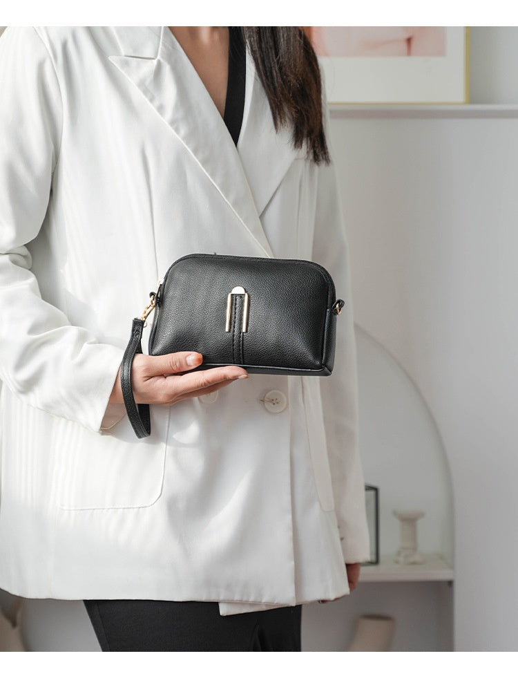 Minimalist Leather Shoulder Bag – Women's Everyday Small Crossbody Purse