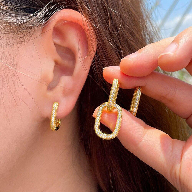 Design Sense Earrings Female Personality Buckle
