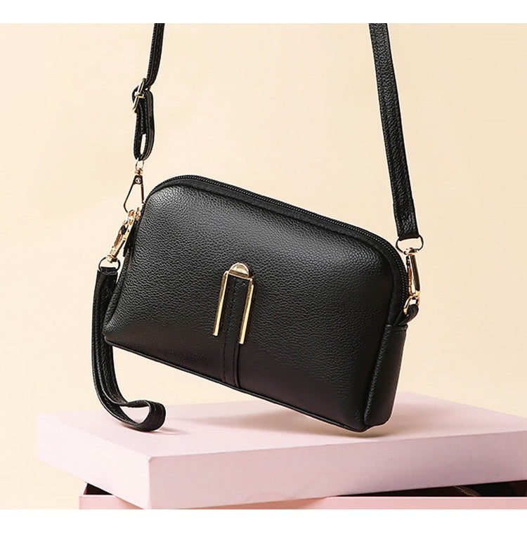 Minimalist Leather Shoulder Bag – Women's Everyday Small Crossbody Purse