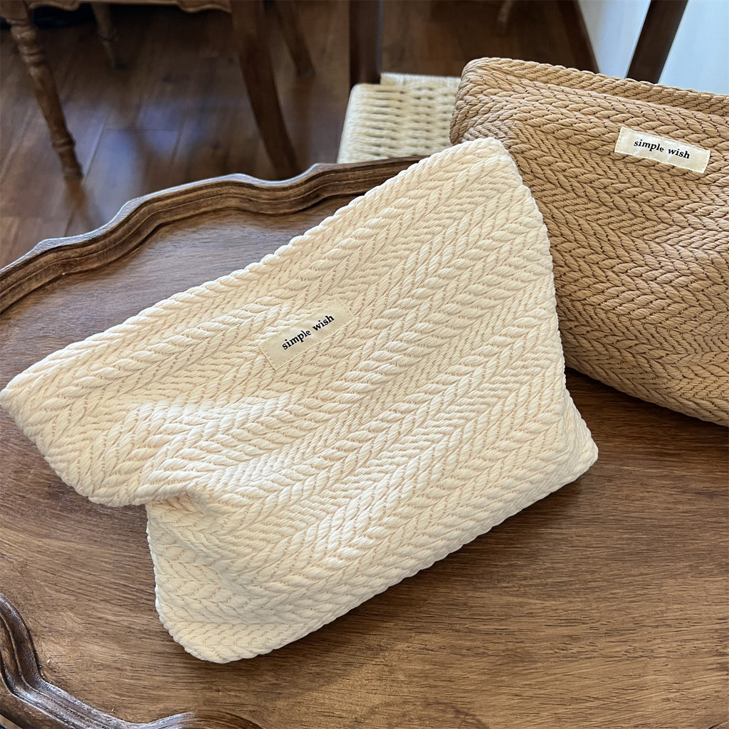 Ear Of Rice Woven Fabric Cosmetic Bag