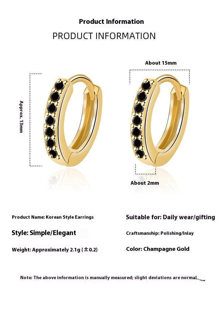 European And American Cold Circle Color Zircon Earrings
