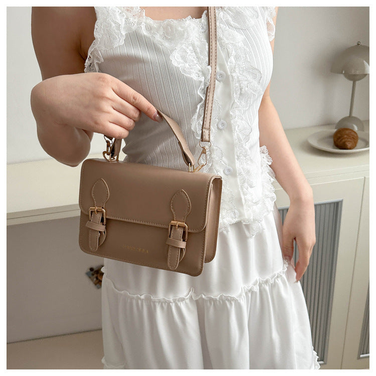 Women's Leather Crossbody Handbag – Vintage Small Shoulder Bag with Top Handle
