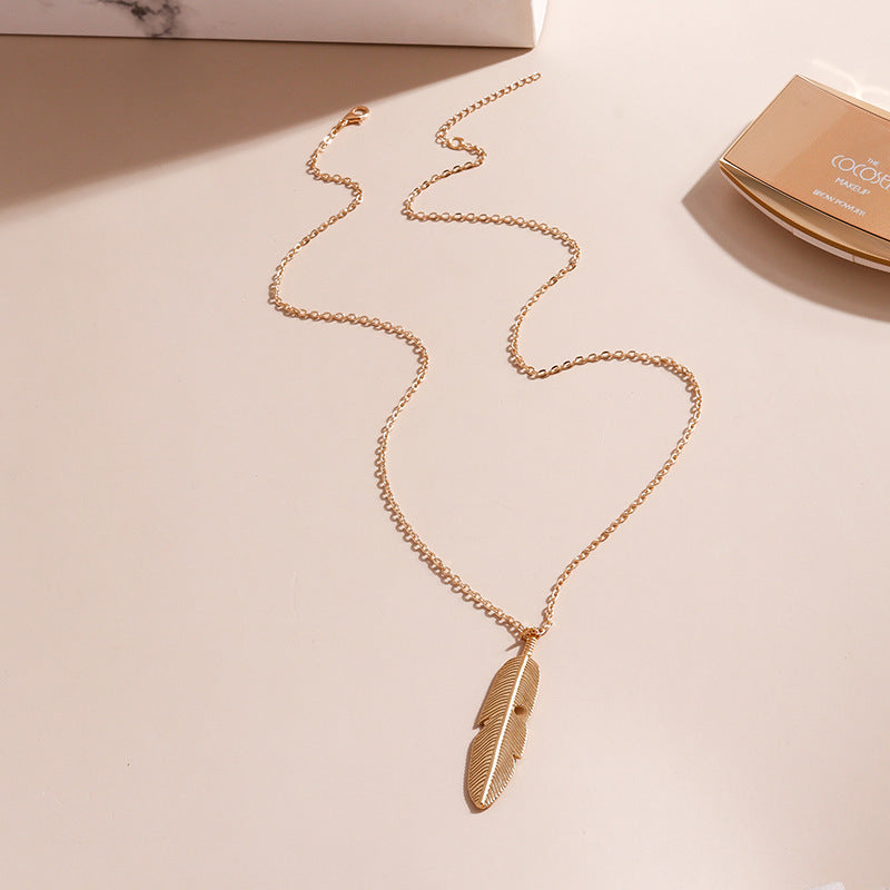 Retro Feather Tassel Necklace For Women
