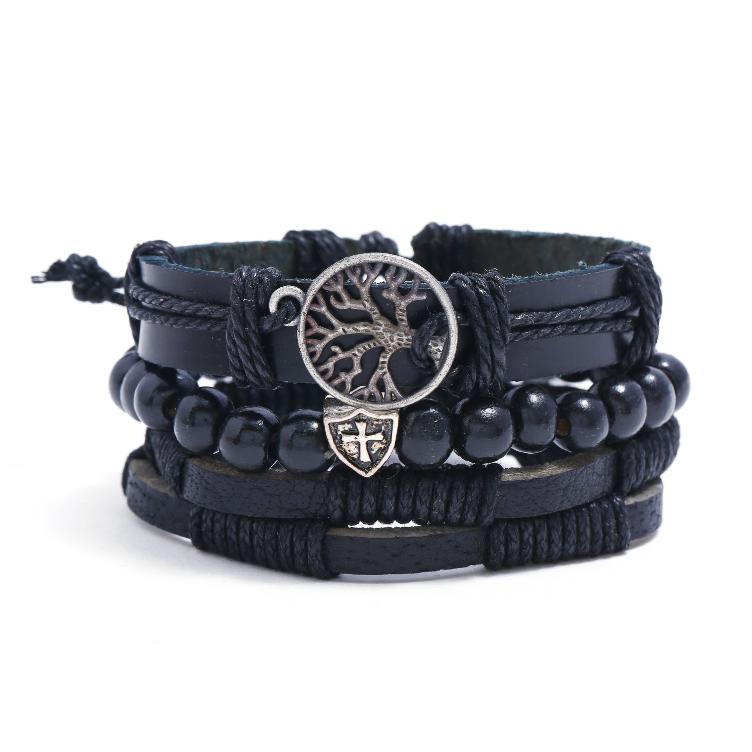 Leather Bracelet Retro Bracelet Beaded Woven Multi-layer
