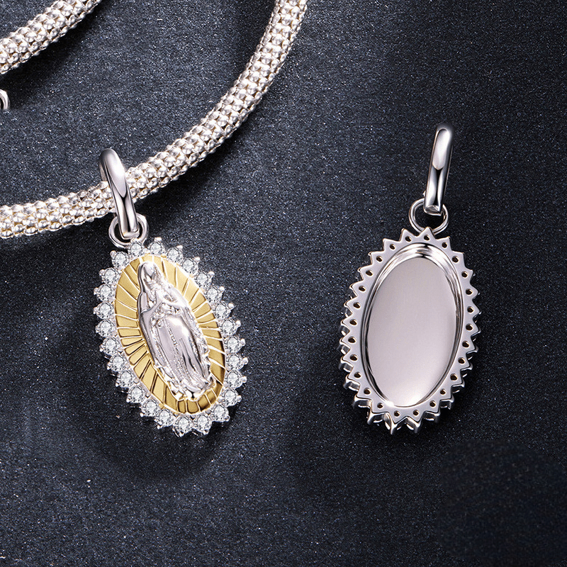Original S925 Sterling Silver Virgin Mary Pendant Ornaments Accessories Cross - border Fashion Mother Love Diy Beaded - MONTIRES