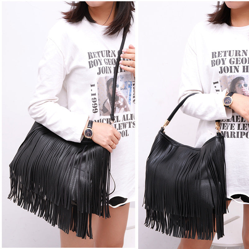 Double-sided Fashion Personalized Tassel Handbag