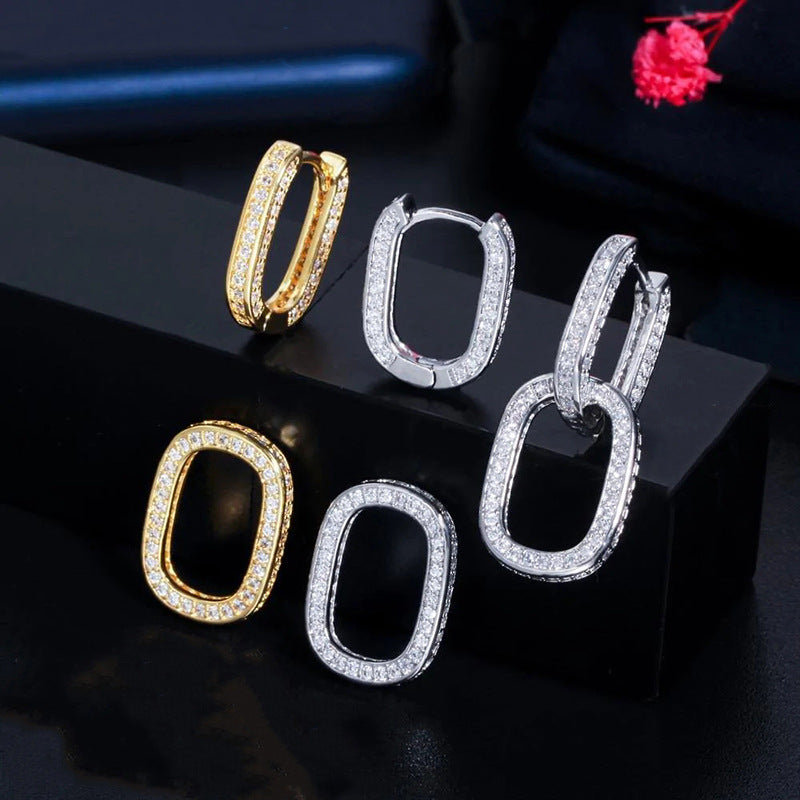 Design Sense Earrings Female Personality Buckle