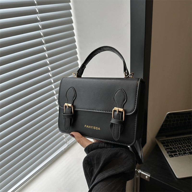 Women's Leather Crossbody Handbag – Vintage Small Shoulder Bag with Top Handle