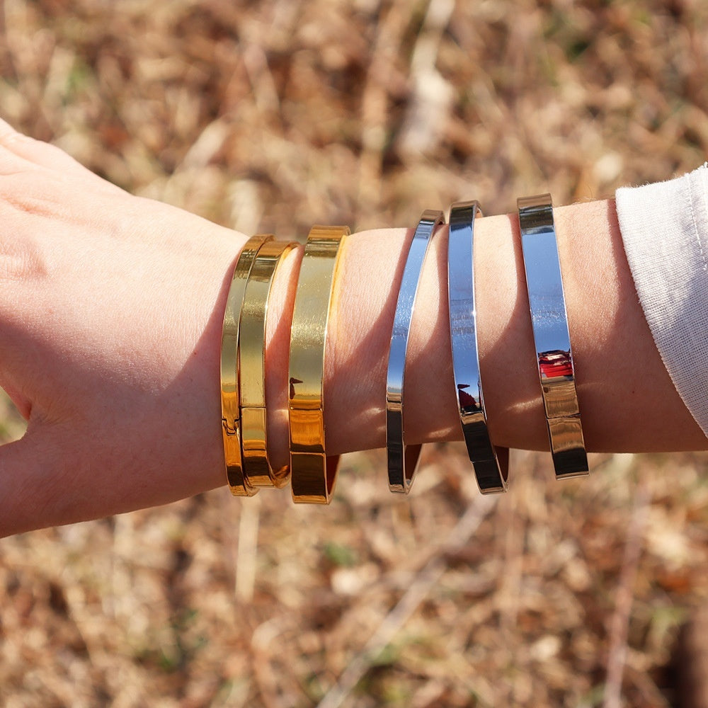Stainless Steel Gold Plating Mirror Polishing Personality Ladies' Bracelet