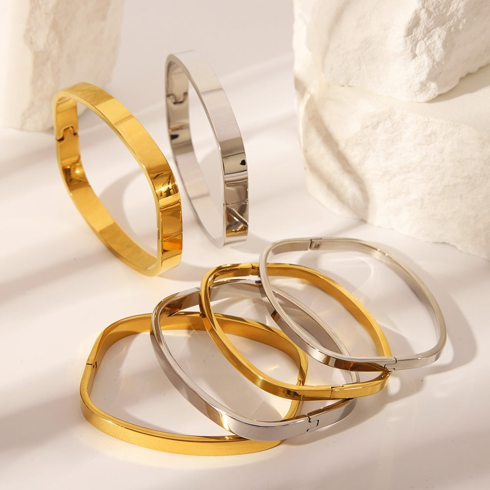 Stainless Steel Gold Plating Mirror Polishing Personality Ladies' Bracelet
