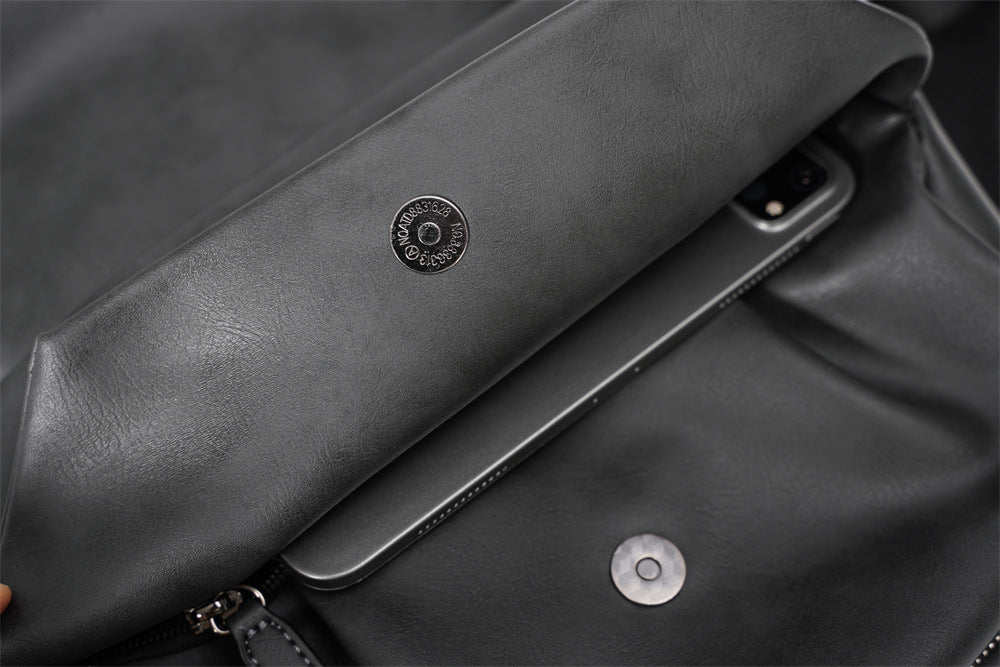 Simple Gray Men's Backpack Computer Travel