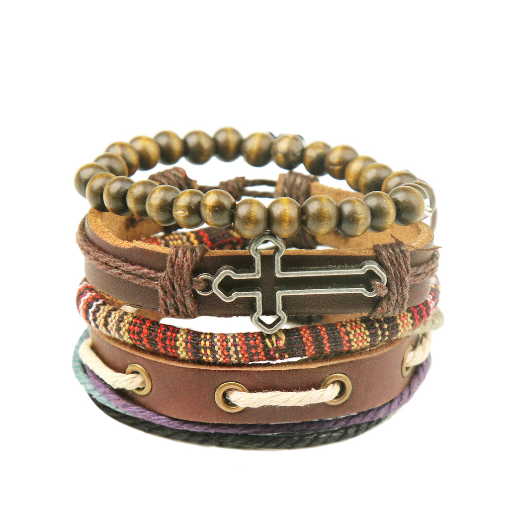 Leather Bracelet Retro Bracelet Beaded Woven Multi-layer