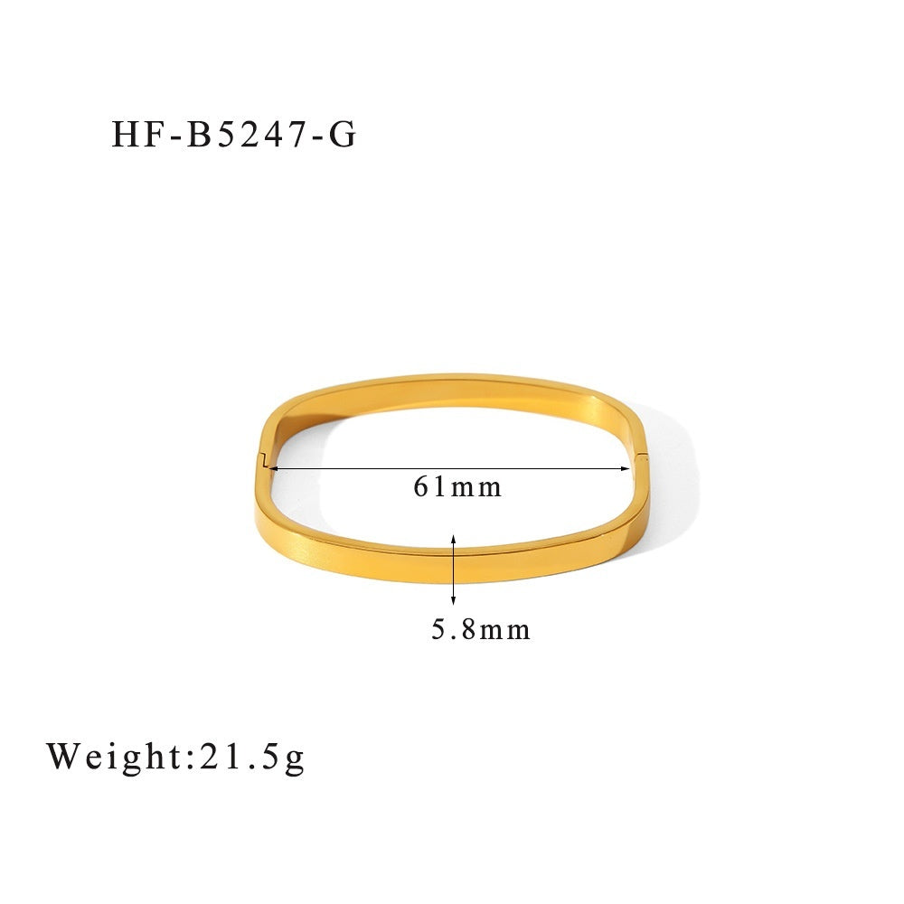 Stainless Steel Gold Plating Mirror Polishing Personality Ladies' Bracelet