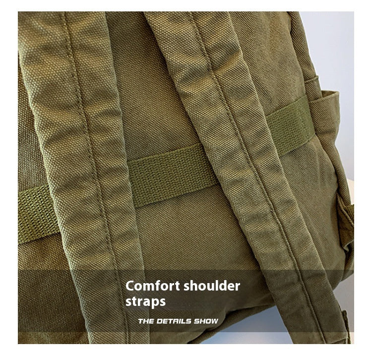New Washed Canvas Backpack Women's Large Capacity Retro Trendy College Student