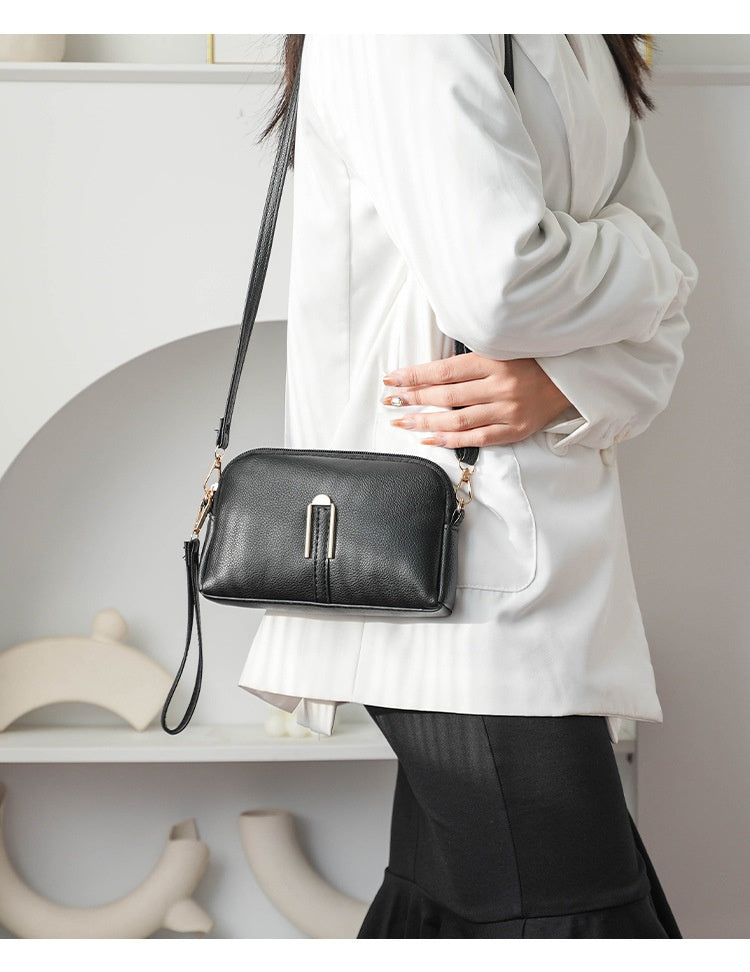 Minimalist Leather Shoulder Bag – Women's Everyday Small Crossbody Purse