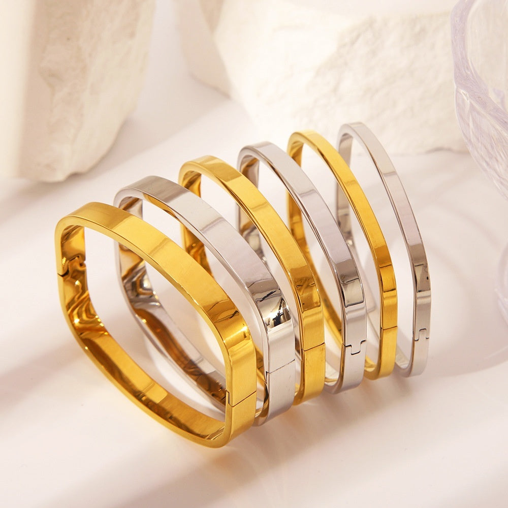 Stainless Steel Gold Plating Mirror Polishing Personality Ladies' Bracelet