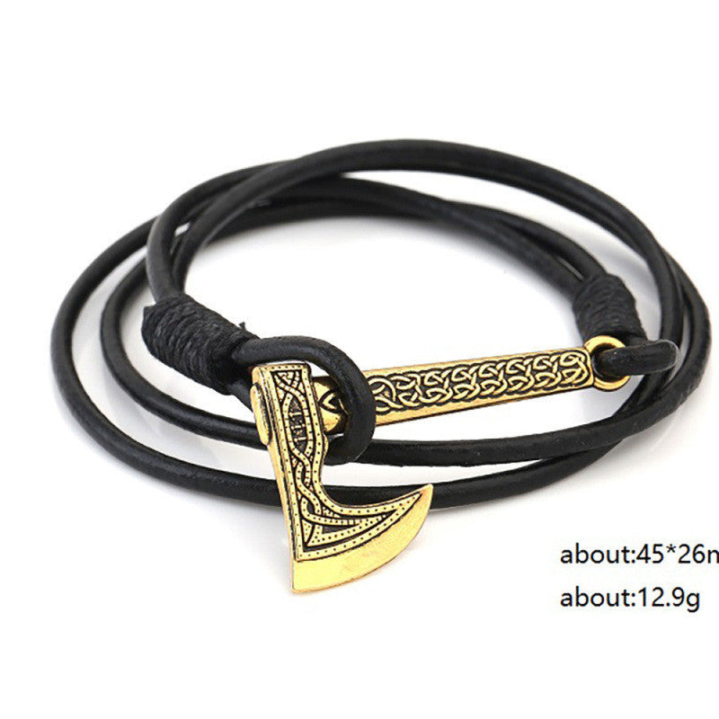 Thor's Hammer Leather Multilayer Bracelet