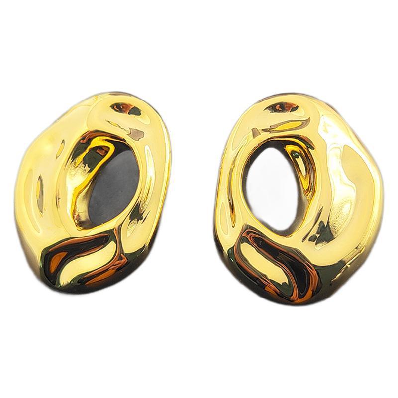 Retro Metal Irregular Ring Ear Studs