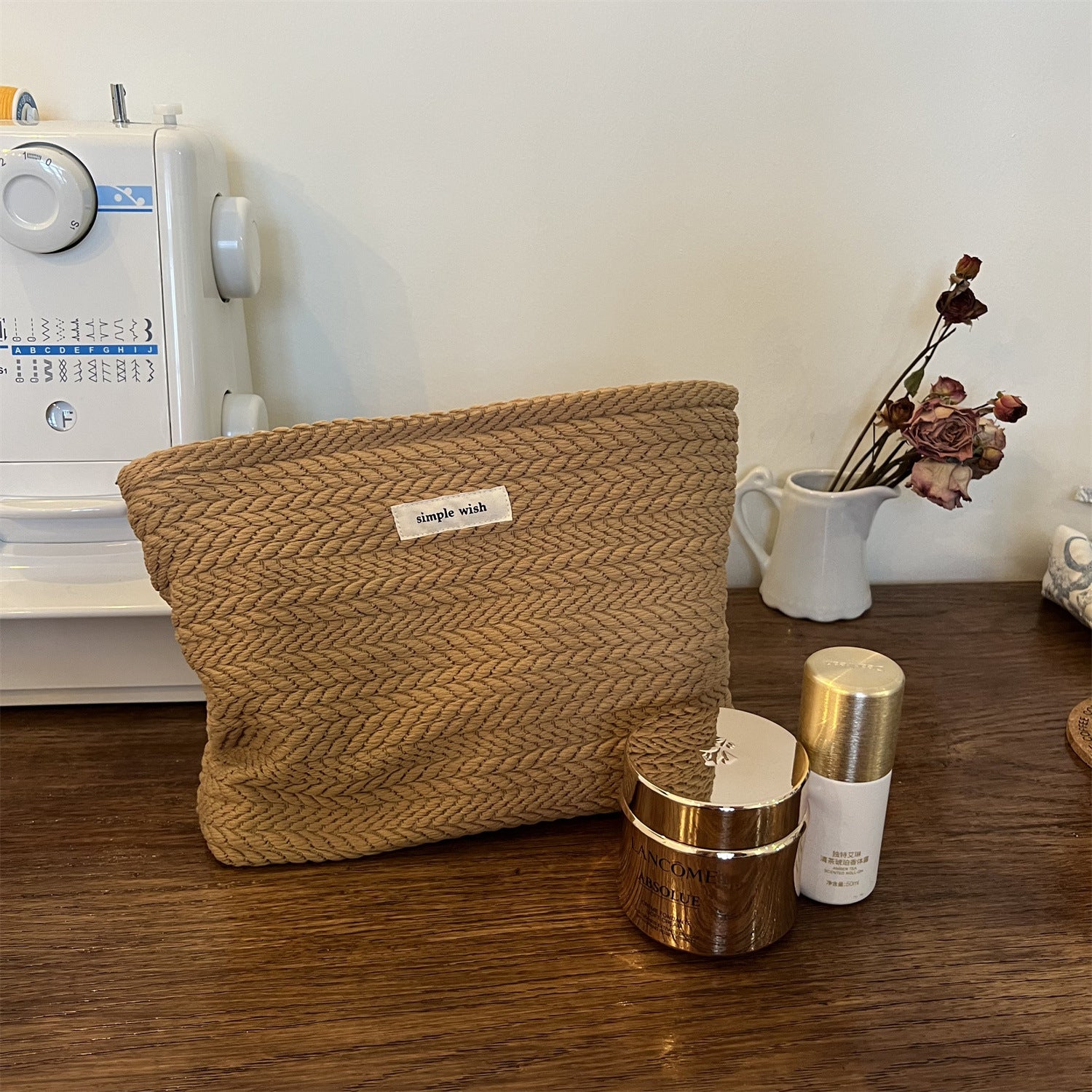 Ear Of Rice Woven Fabric Cosmetic Bag