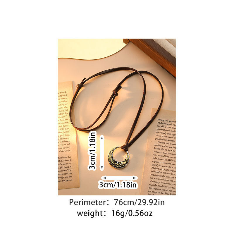 Nordic Ethnic Sweater Chain Trendy Cool Round Necklace