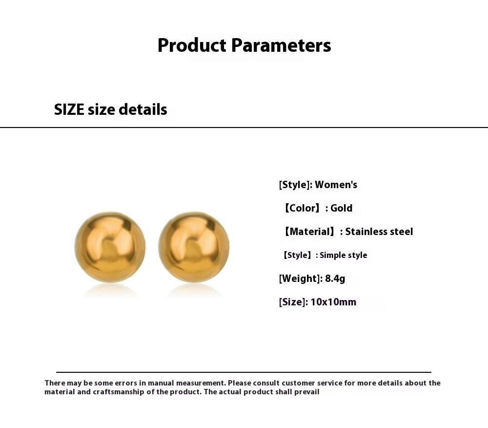 Simple Stainless Steel Stud Earrings Niche Design