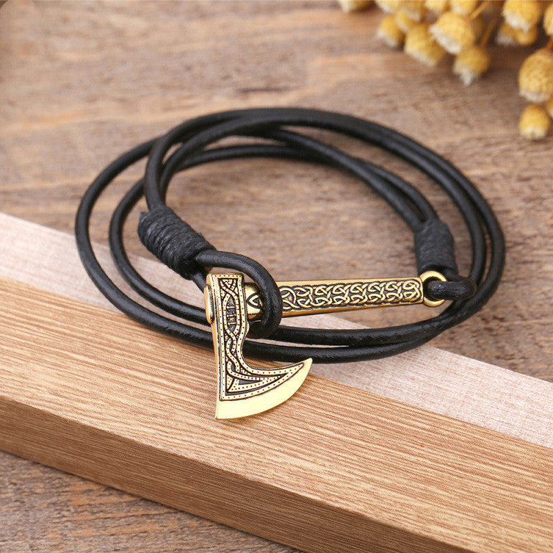 Thor's Hammer Leather Multilayer Bracelet
