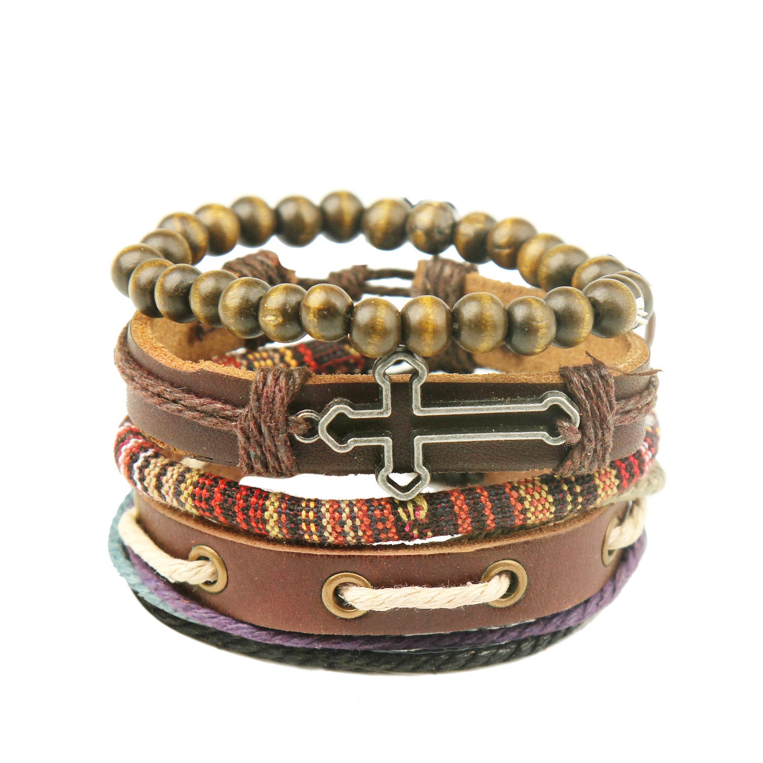 Leather Bracelet Retro Bracelet Beaded Woven Multi-layer
