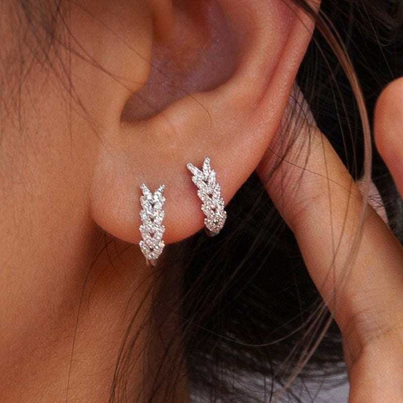 Wheat Leaf Micro Inlaid Zircon Ornament