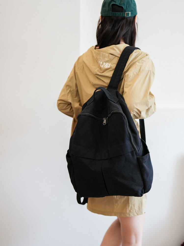 New Washed Canvas Backpack Women's Large Capacity Retro Trendy College Student
