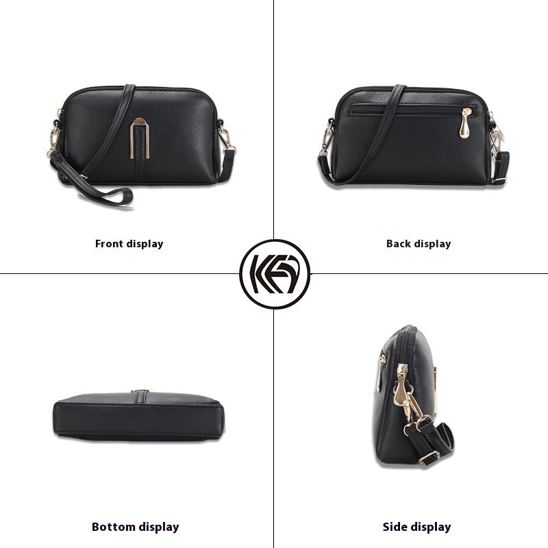 Minimalist Leather Shoulder Bag – Women's Everyday Small Crossbody Purse